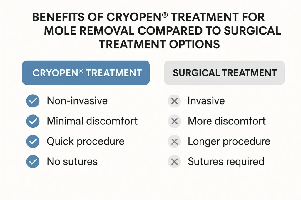Benefits of professional mole-removal assessment at LA LIPO Lewes